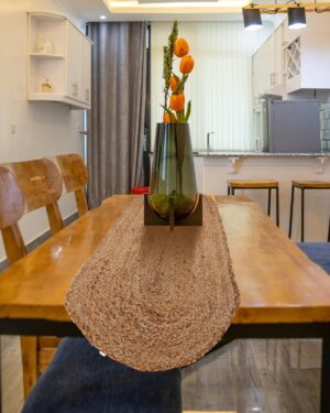 Handmade Oval Shape Natural Jute Table Runner | Eco-Friendly Dining Table Decor