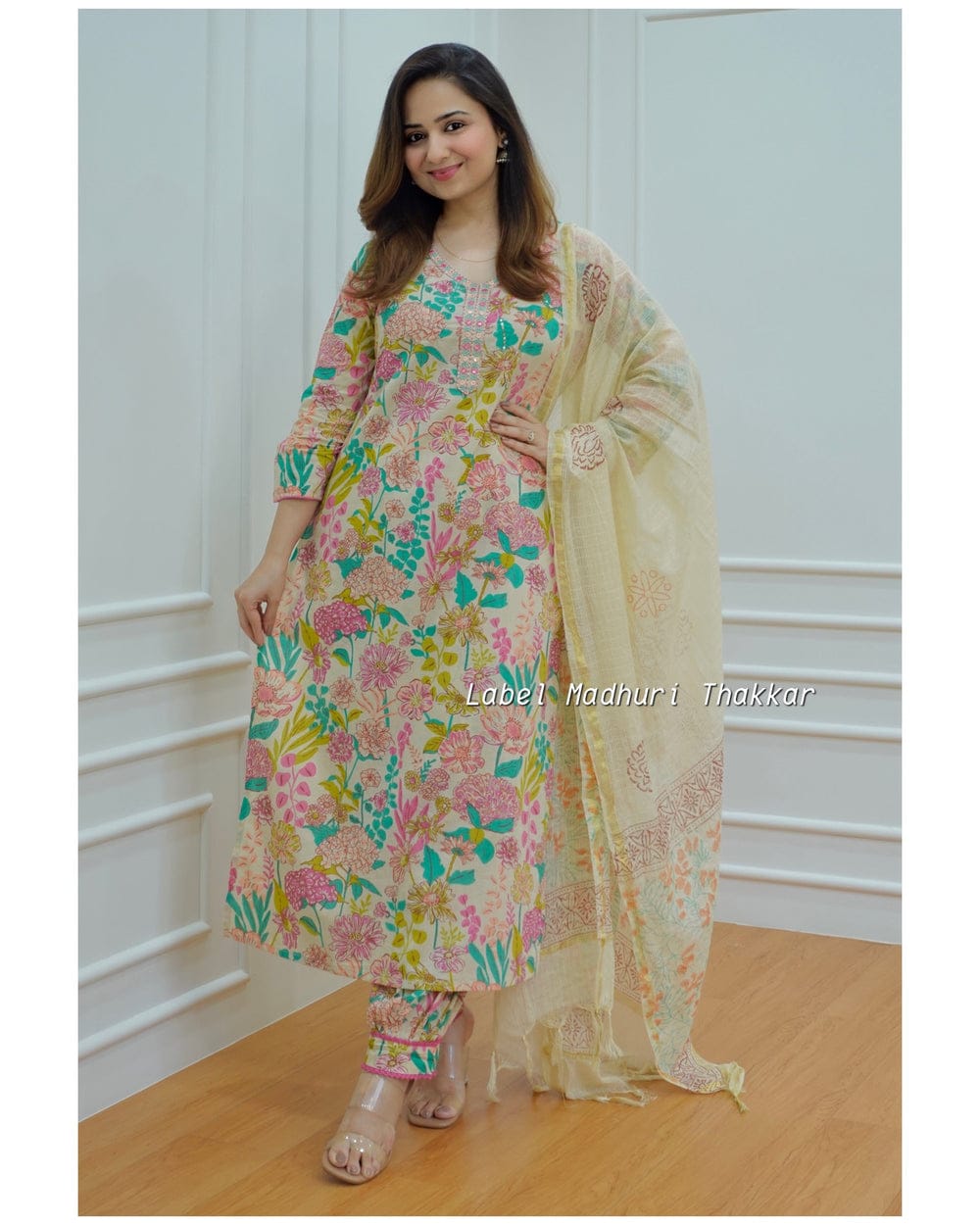 Multicolor Straight Kurti pant With Dupatta-01