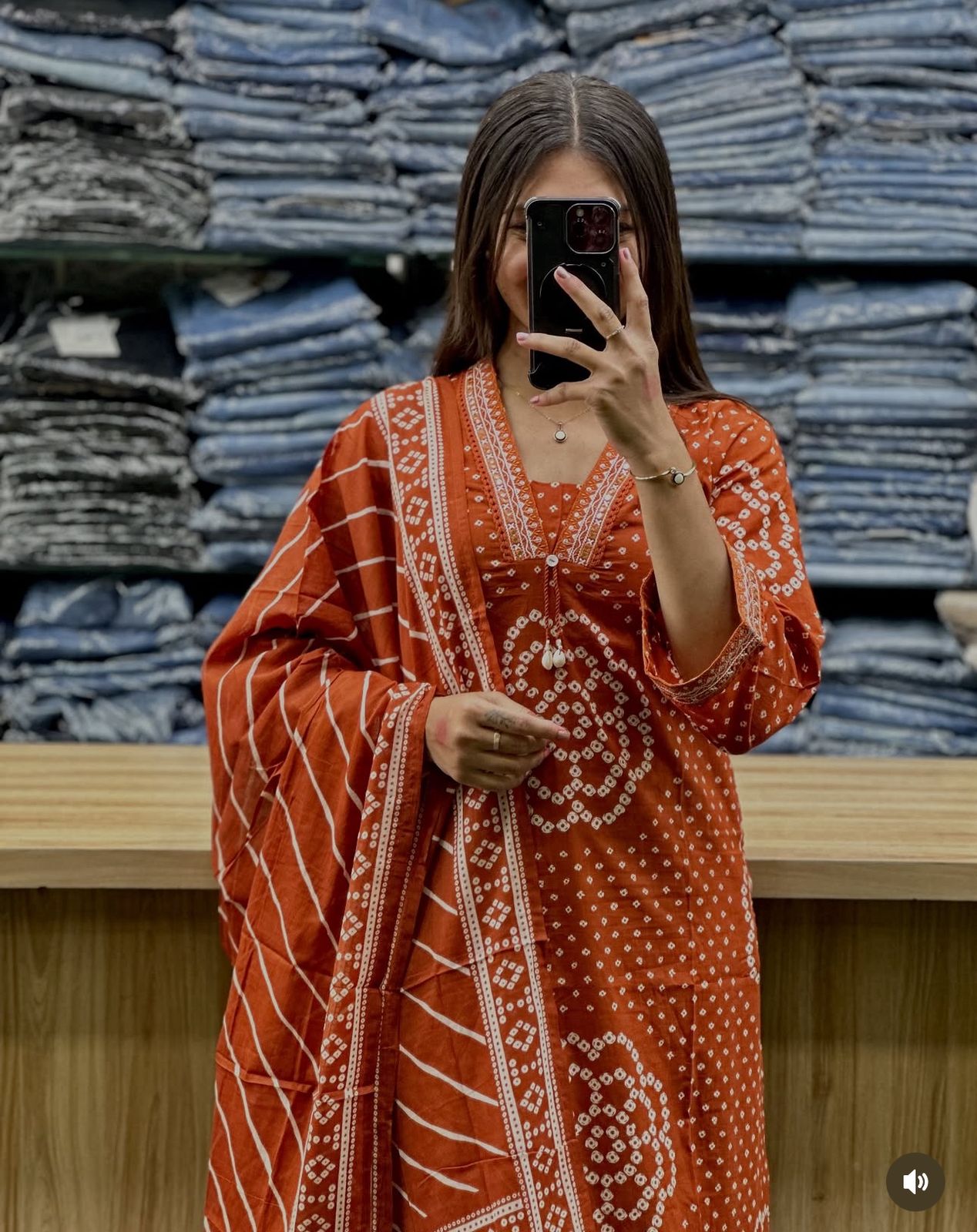 Orange Embrodiery Kurta Set-03