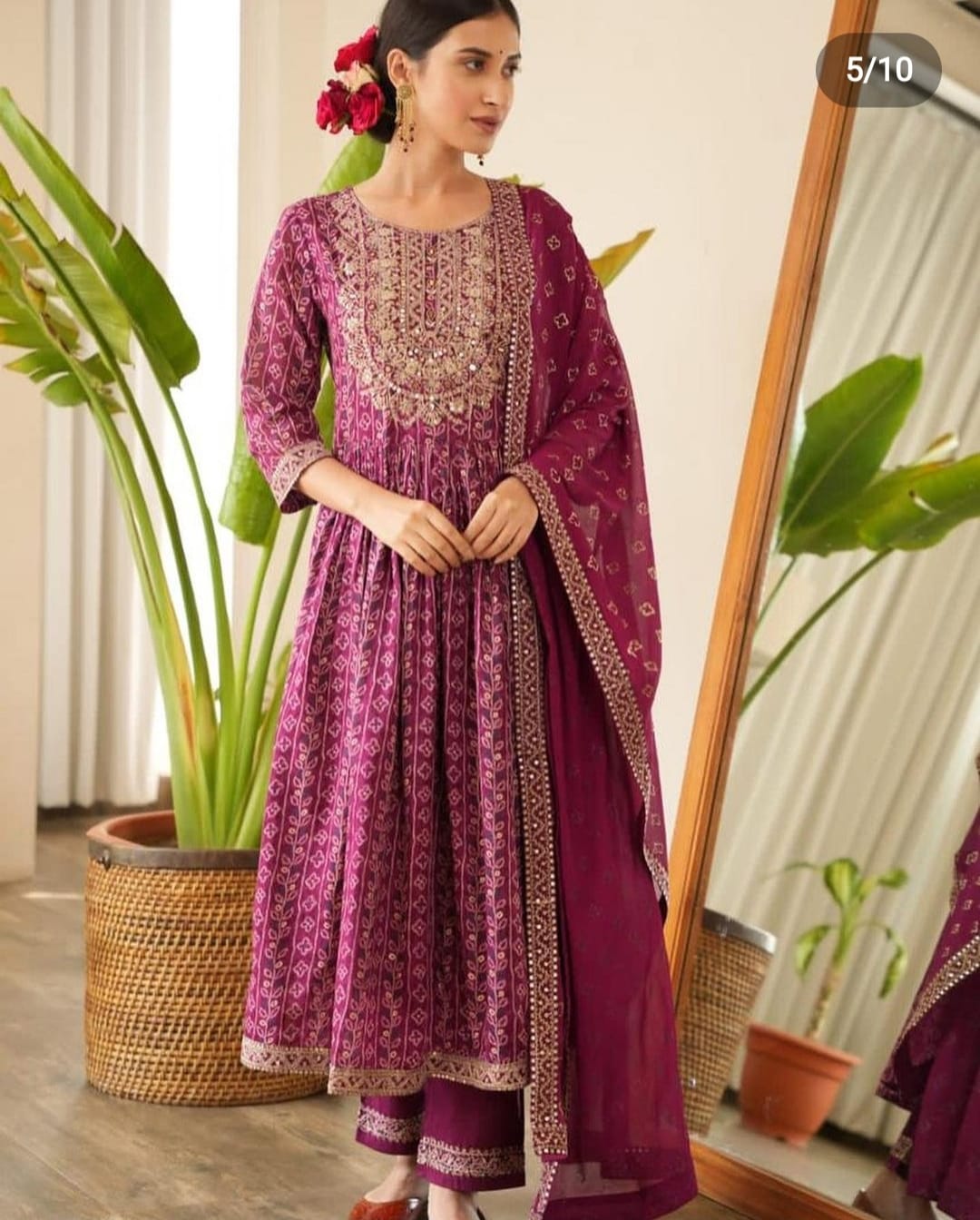 Purple Bell Anarkali Kurti-02