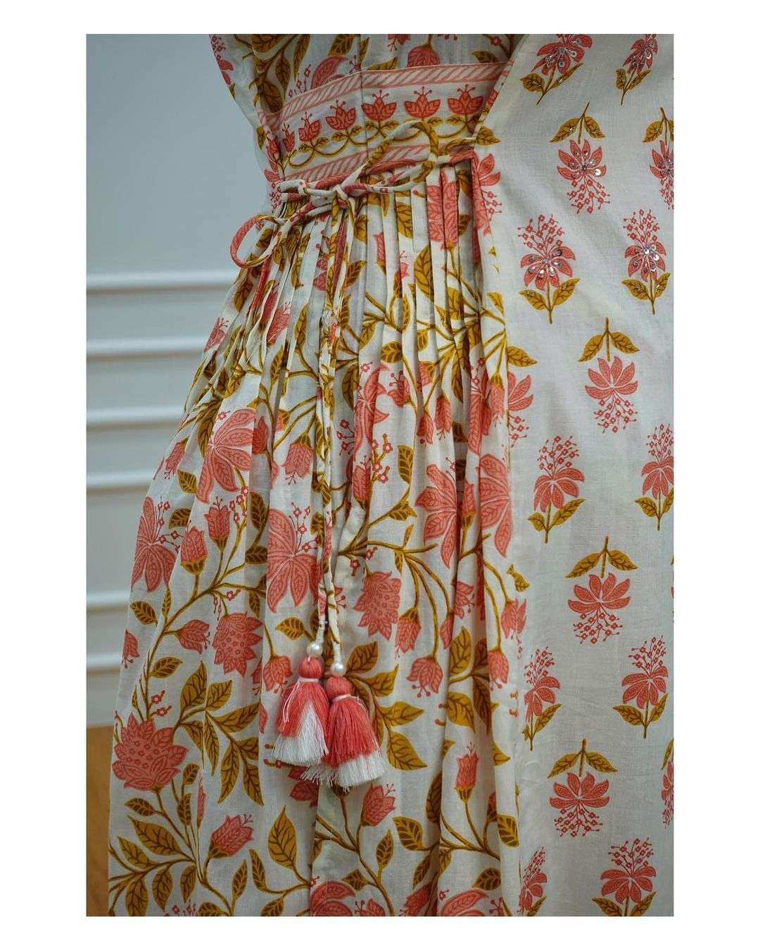 White orange Kurti Pant With Dupatta set-03