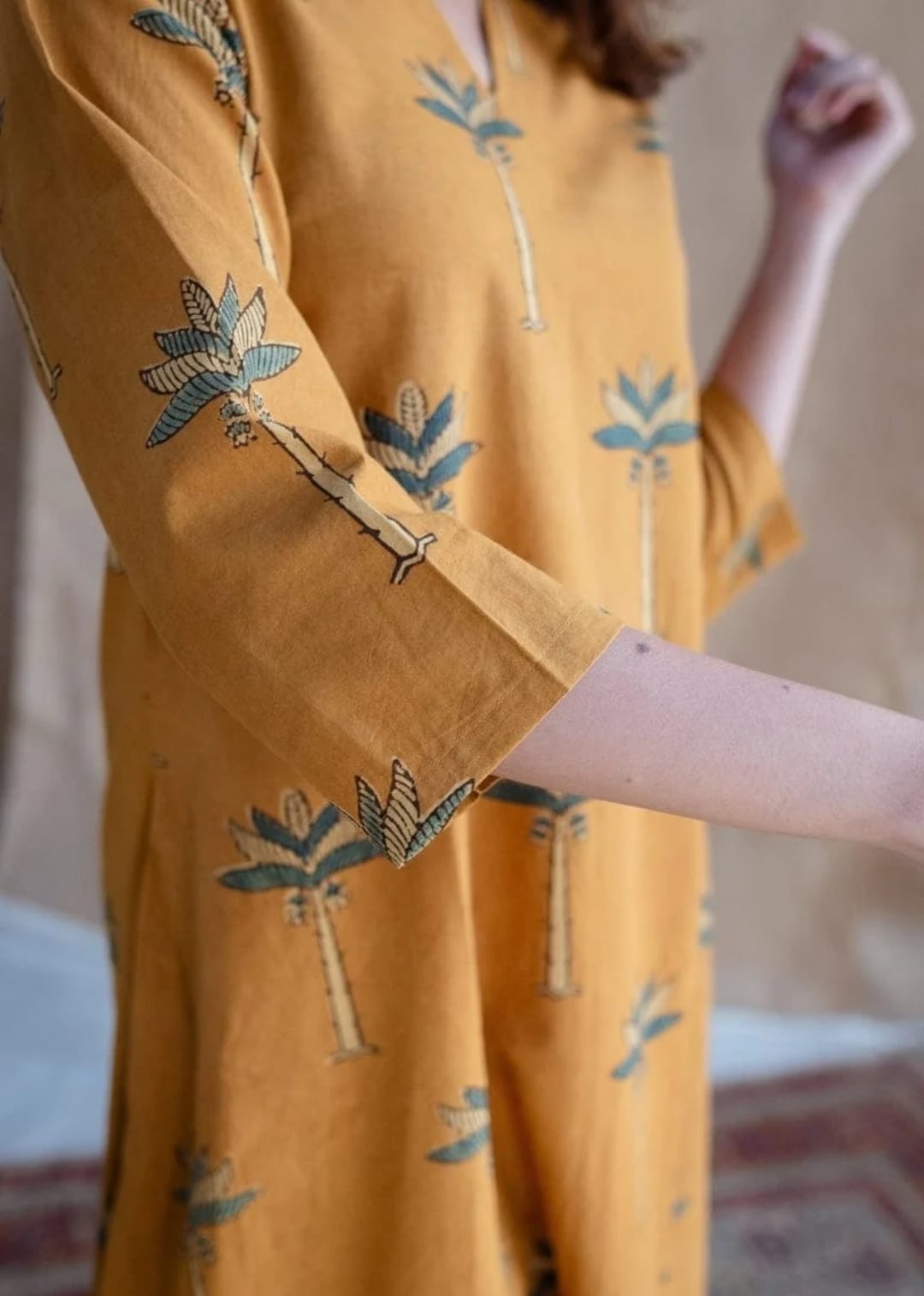 yellow Flared Kurti With Pant-04