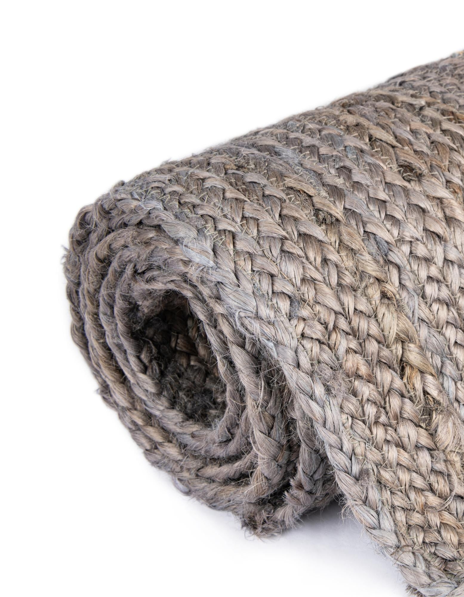 Braided Grey Natural Fiber Rug Braided Grey Jute Oval Rug Durable Natural Fiber Carpet for Bedroom and Living Room