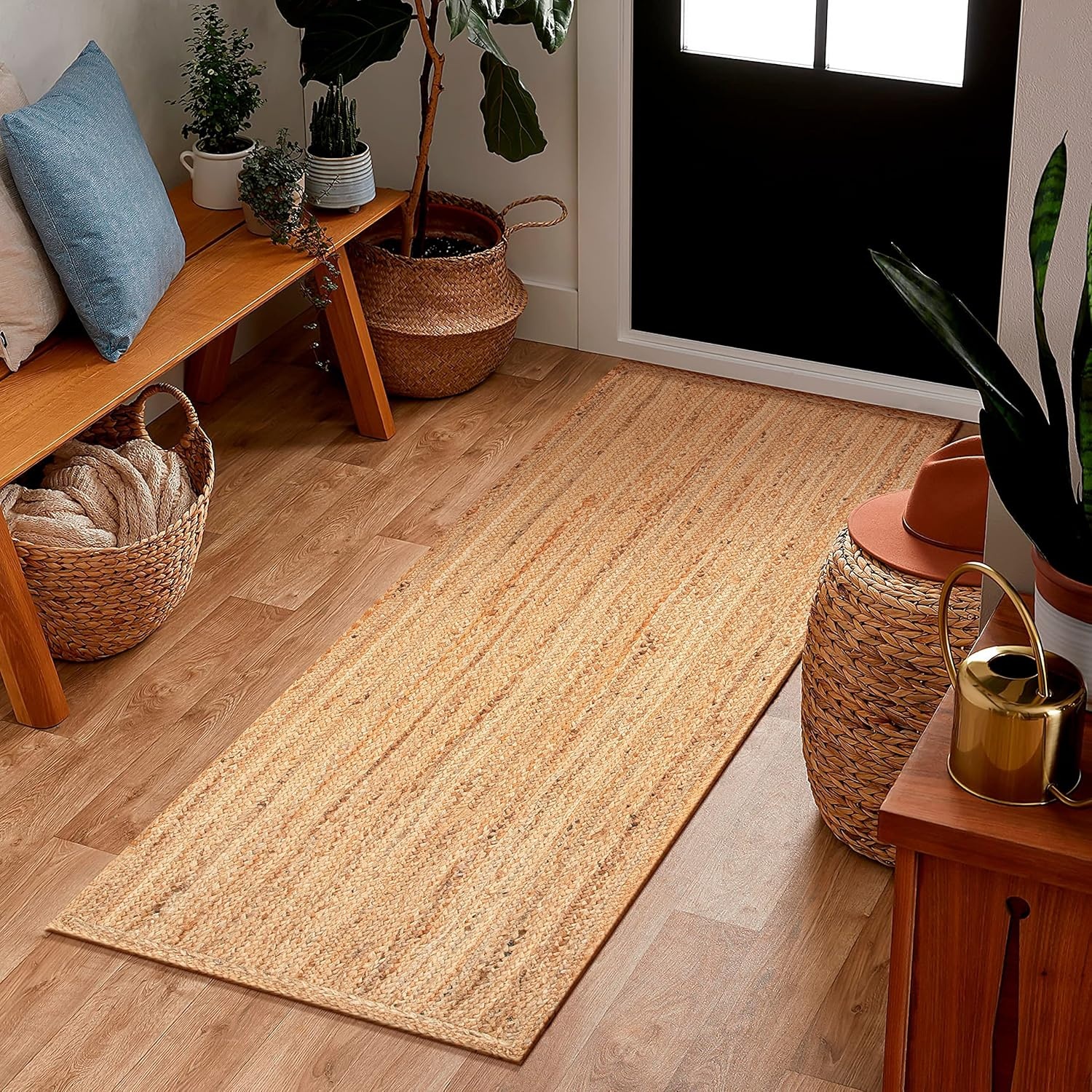 Eco-Friendly Natural Jute Runner Eco-Friendly Natural Jute Runner Rug | Handmade Farmhouse Floor Carpet