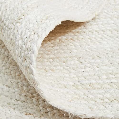White Oval Braided Jute Area Rug White Oval Braided Jute Area Rug Handmade Eco Friendly Carpet for Modern Home Decor