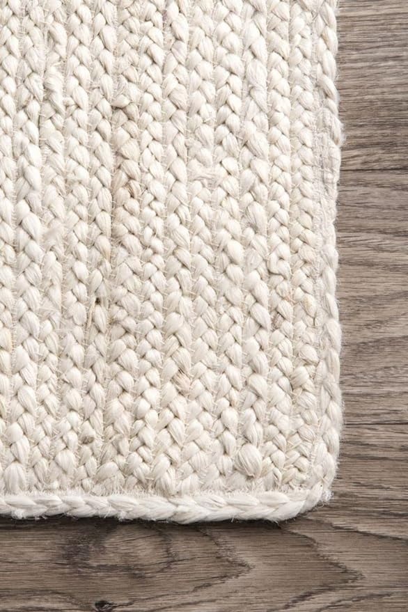 Natural White Oval Jute Rug Natural White Oval Jute Rug Handmade Farmhouse Area Carpet for Coastal and Boho Interiors