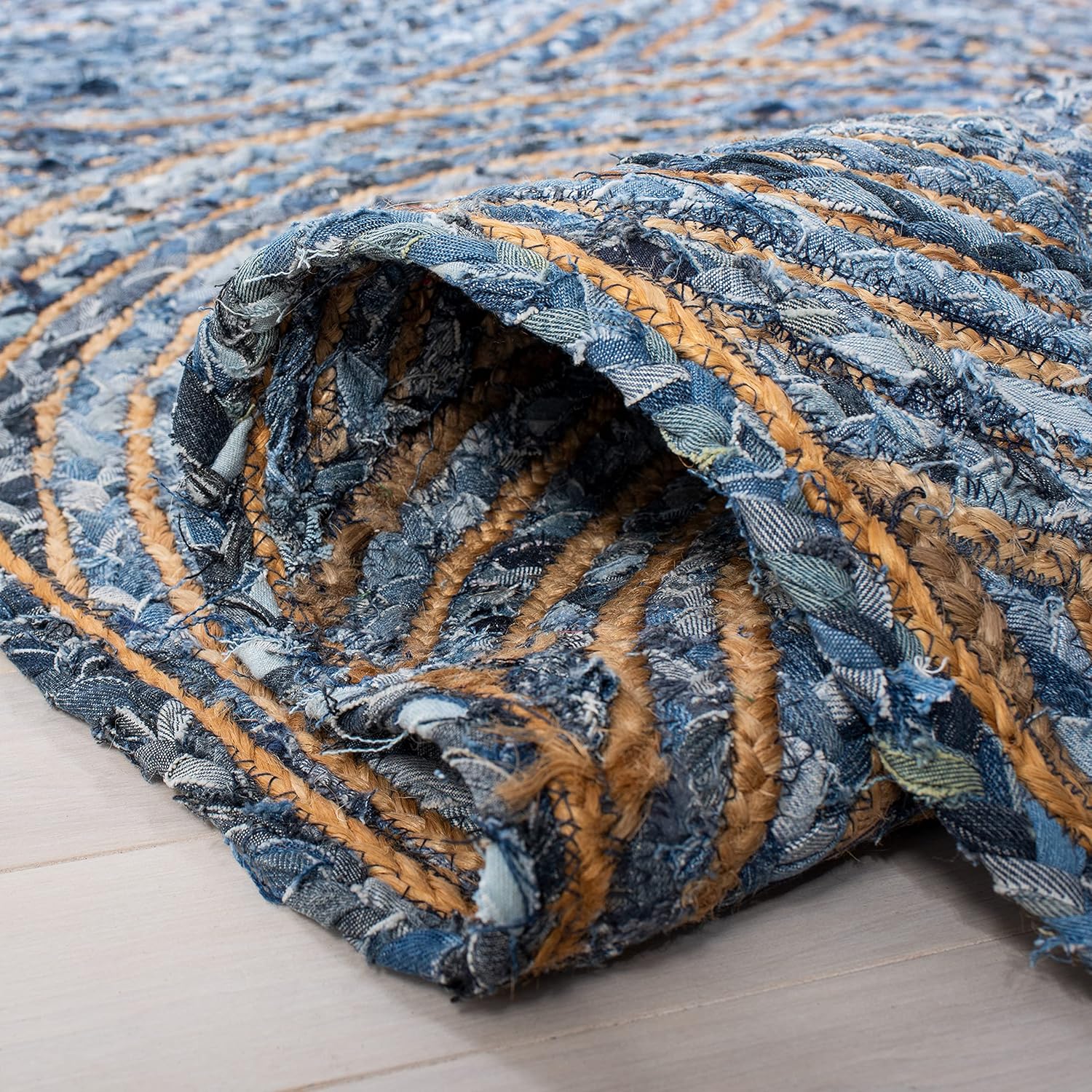 Denim Jute Line Runner rug-04