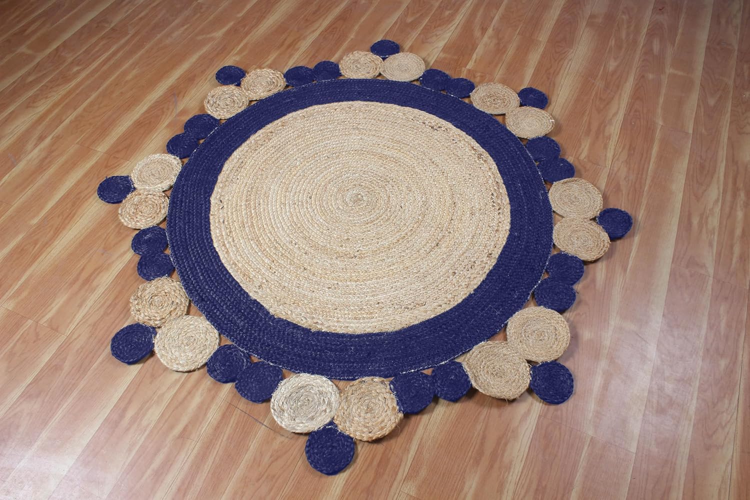 Designer Blue Round Floor Area Rug Mat Designer Blue Round Floor Area Rug Mat