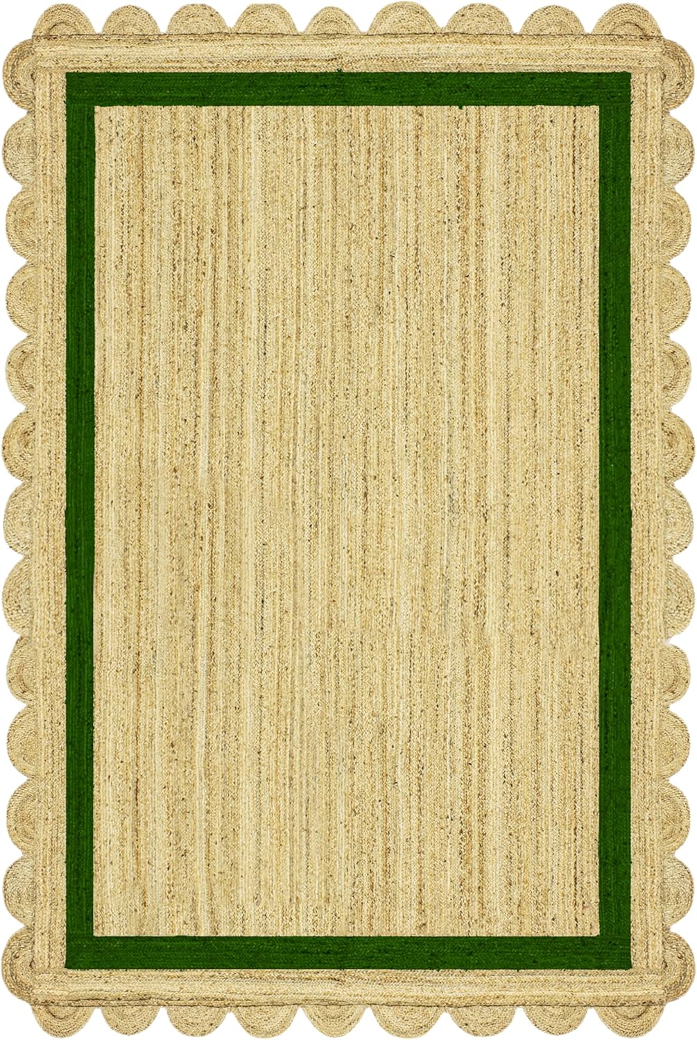 Geen border scaloped area rug01