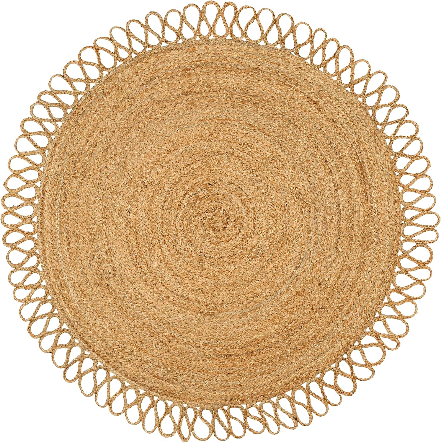 Natural Jute Area Rug With Jhalar Natural Jute Area Rug With Jhalar