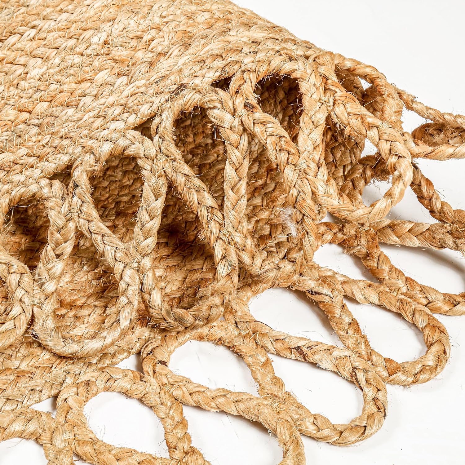 Natural Jute Area Rug With Jhalar Natural Jute Area Rug With Jhalar