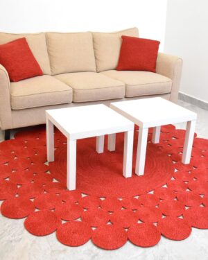 Red Tikki Round Rug01