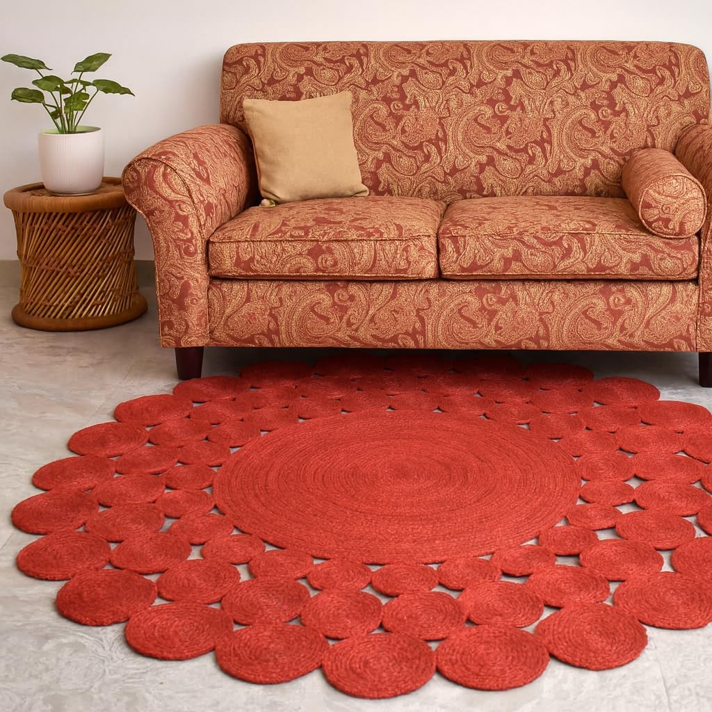 Red Tikki Round Rug04