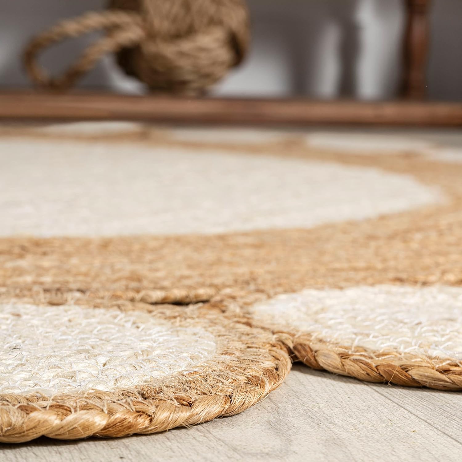 Round Area Rug With White Tikki Round Area Rug With White Tikki