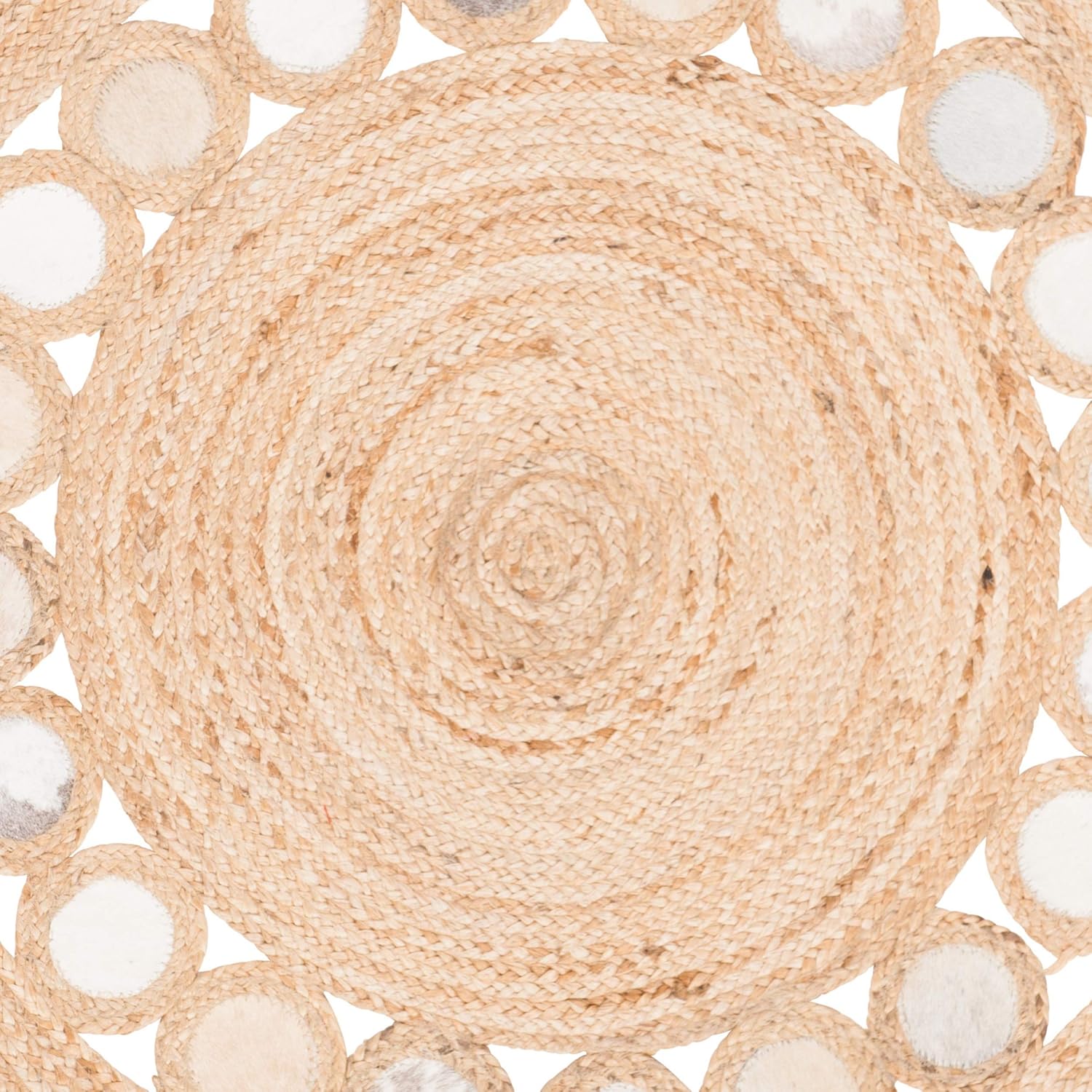 Round Area Rug With White Tikki Round Area Rug With White Tikki