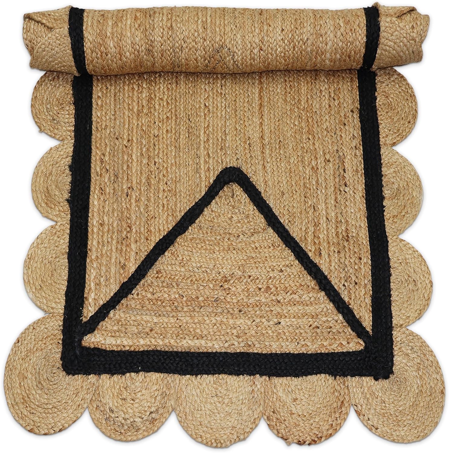 Scalloped Black Border Jute Area Rug03
