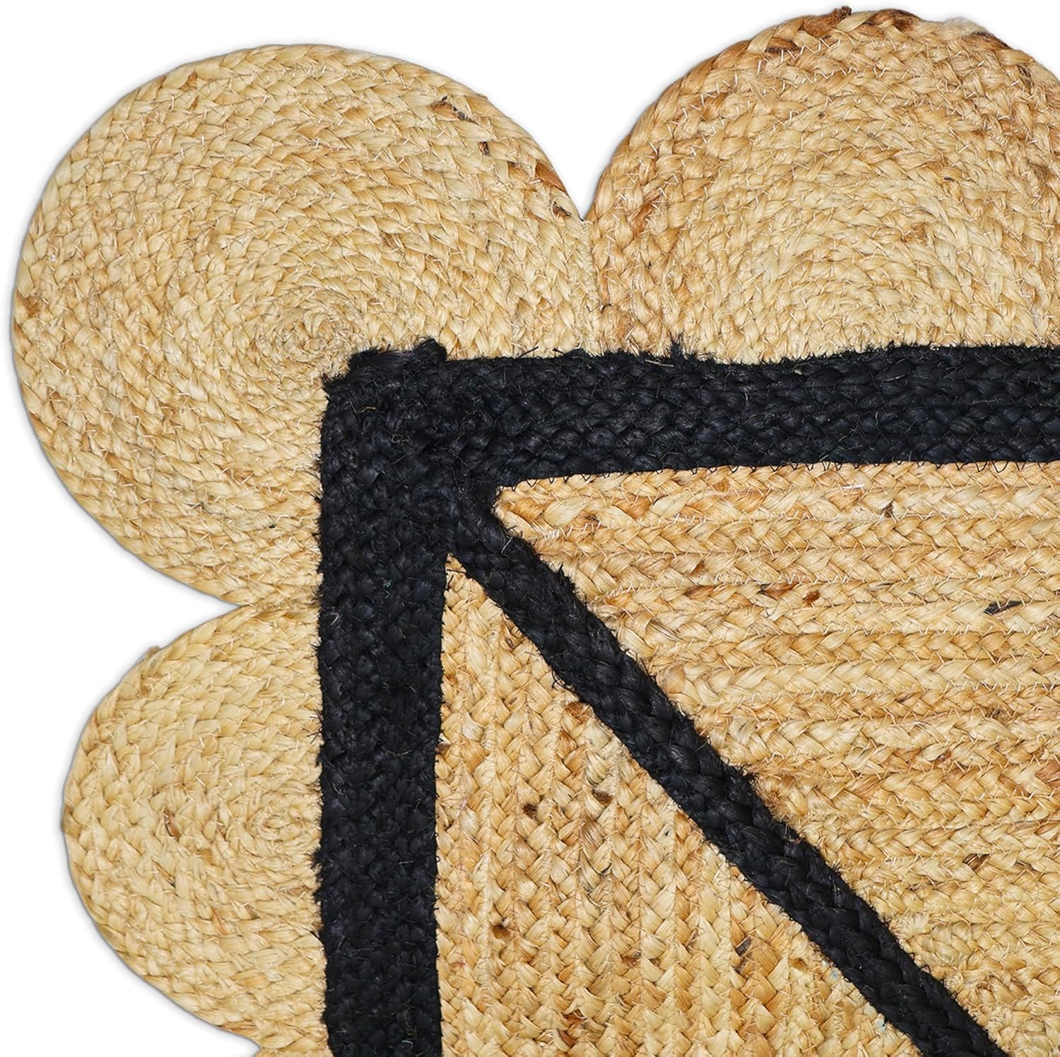 Scalloped Black Border Jute Area Rug07+