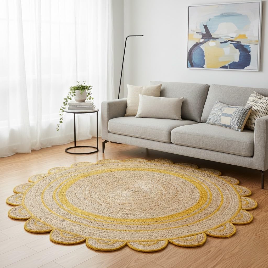 Scalloped Round Dining Table Rug Scalloped Round Dining Table Rug