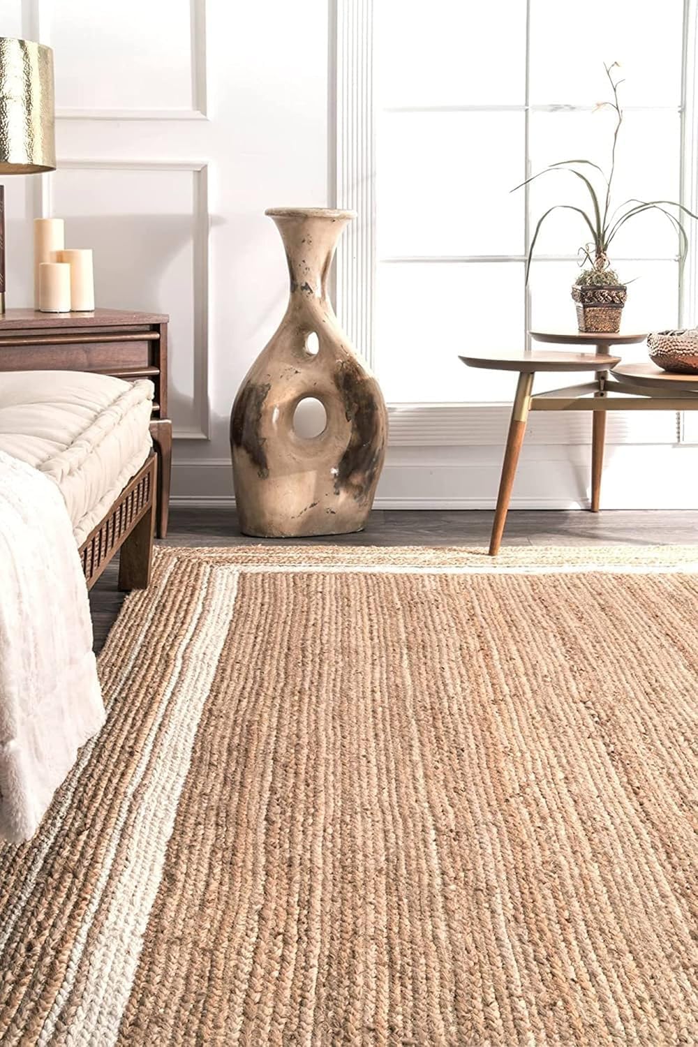 White jute carpet