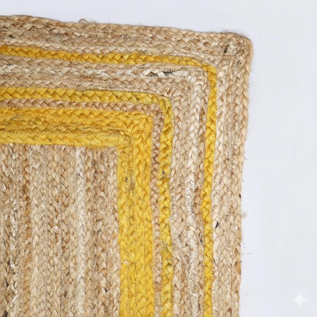 Yellow jute rug