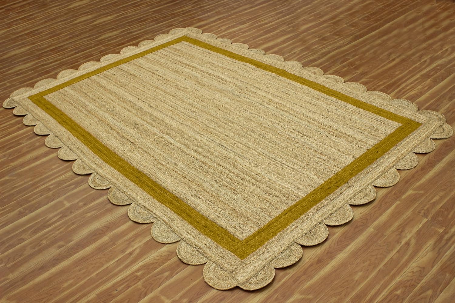 yellow border scaloped area rug03