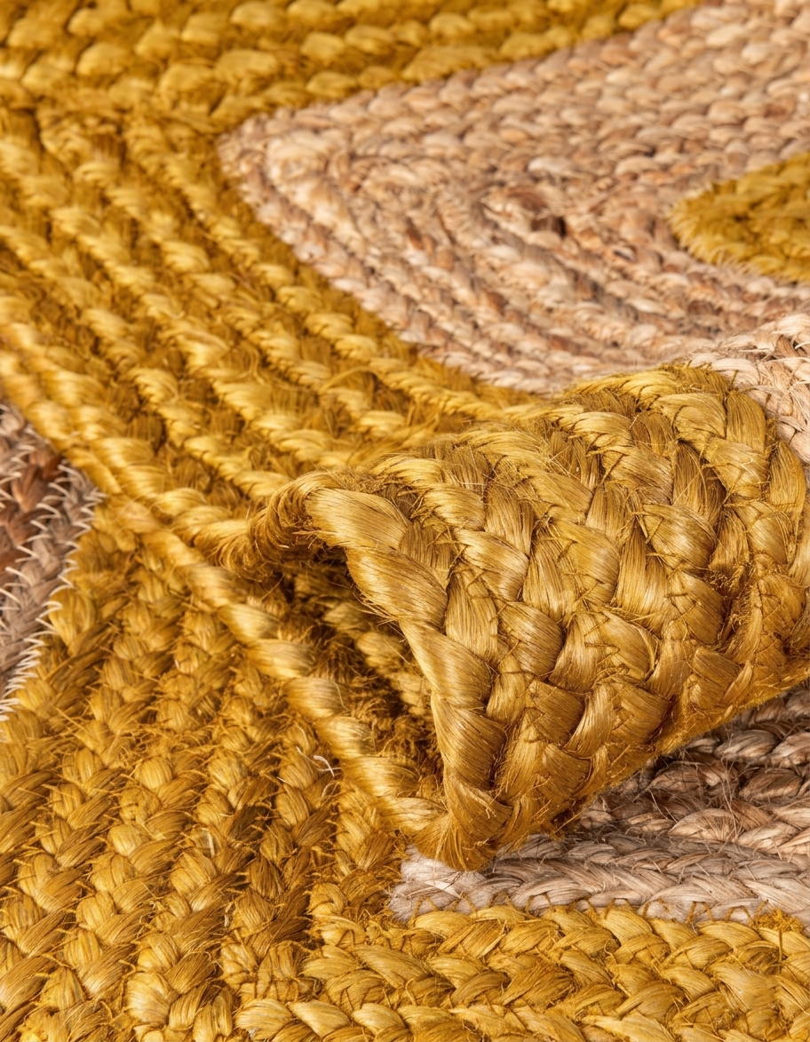 Natural Braided Rectangle Jute Rug Yellow Natural Braided Rectangle Jute Rug with Yellow Border for Bedroom