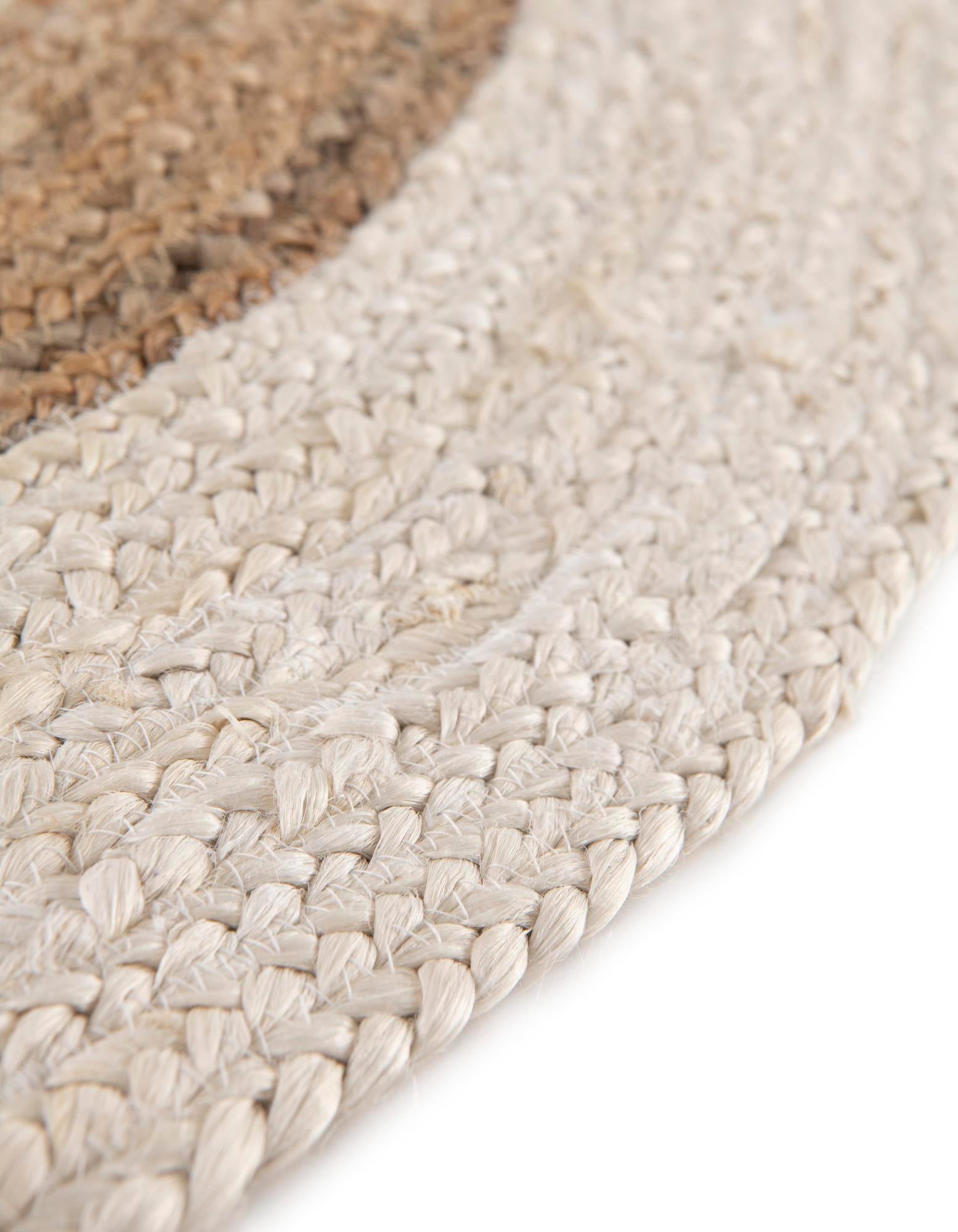 Rustic Oval Braided Natural Jute Rug Rustic Handmade Oval Braided Jute Floor Rug Natural and White Carpet
