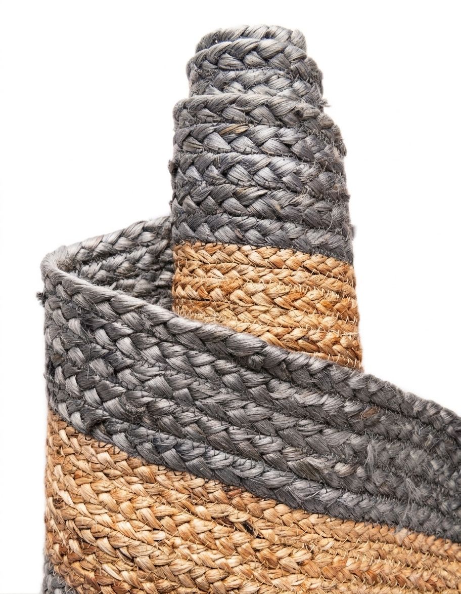 Modern Braided Gray Jute Area Rug Modern Gray and Natural Braided Jute Rug for Farmhouse Home Decor
