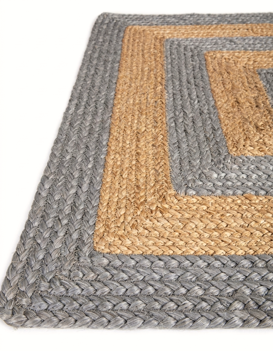 Premium Oval Gray Natural Jute Floor Rug Premium Oval Handmade Gray Natural Jute Floor Rug for Home Decor