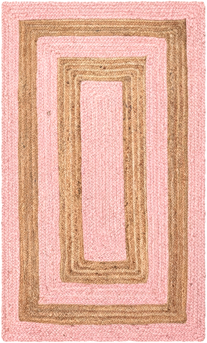Handwoven Pink Natural Jute Rug Handwoven Pink Natural Jute Rug for Living Room Bedroom and Entryway