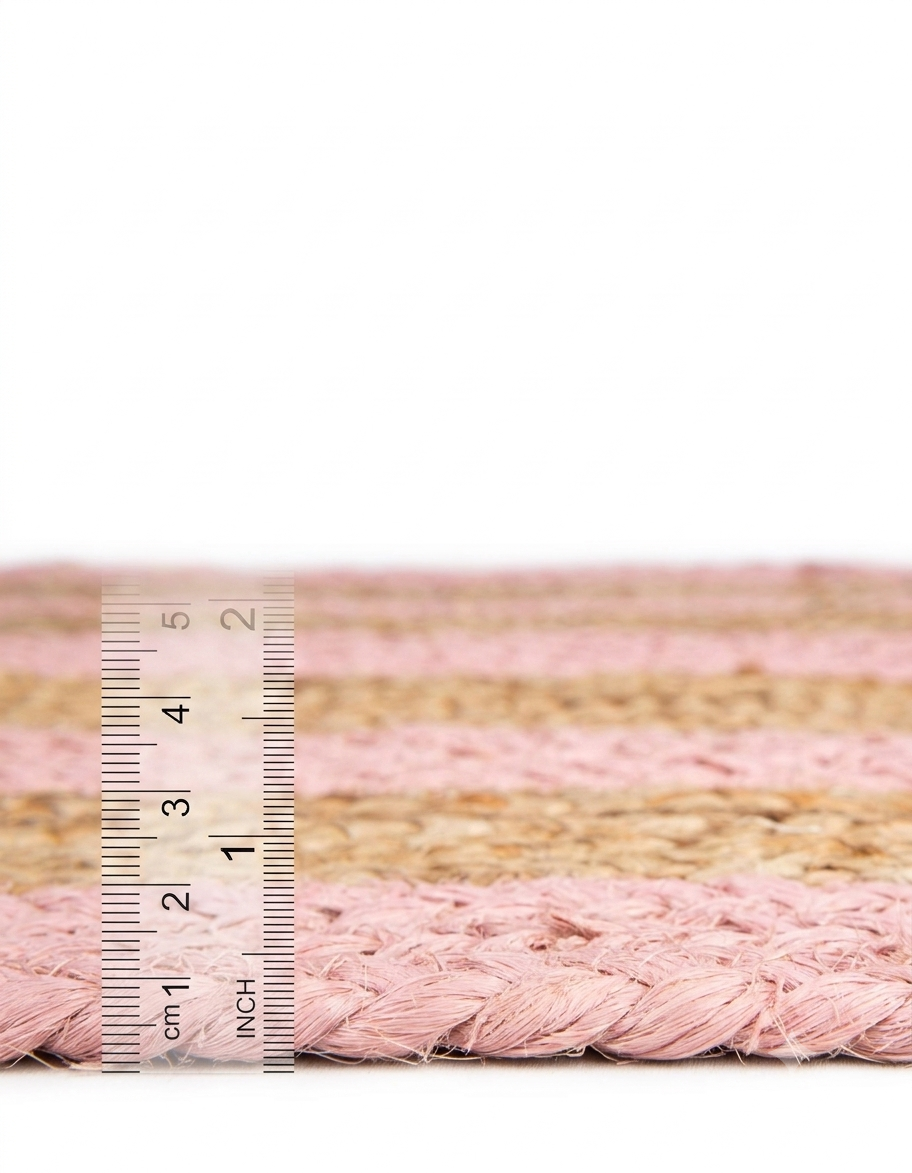 Premium Pink Natural Jute Floor Rug Premium Handmade Pink and Natural Jute Area Rug for Home Decor