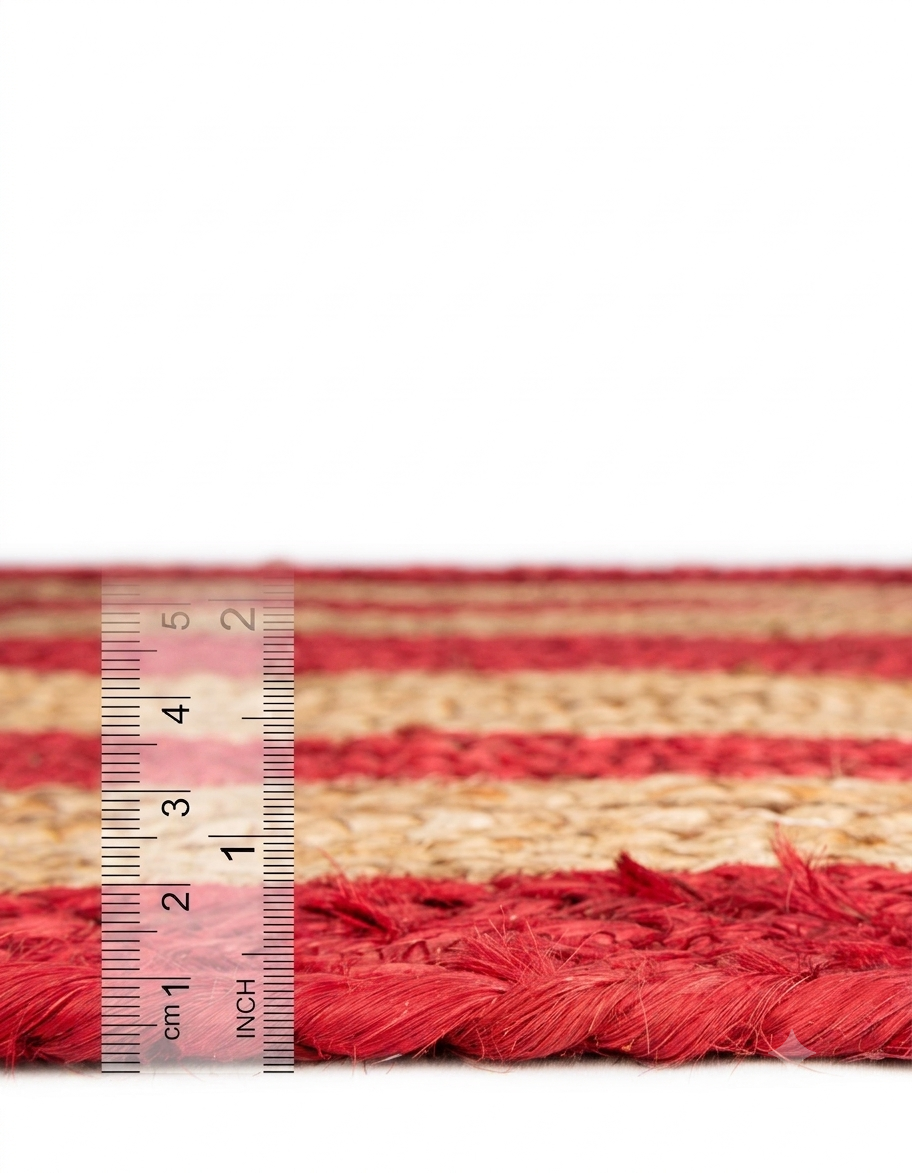 Modern Round Braided Red Jute Rug Modern Round Braided Red and Natural Jute Rug for Farmhouse Home Decor